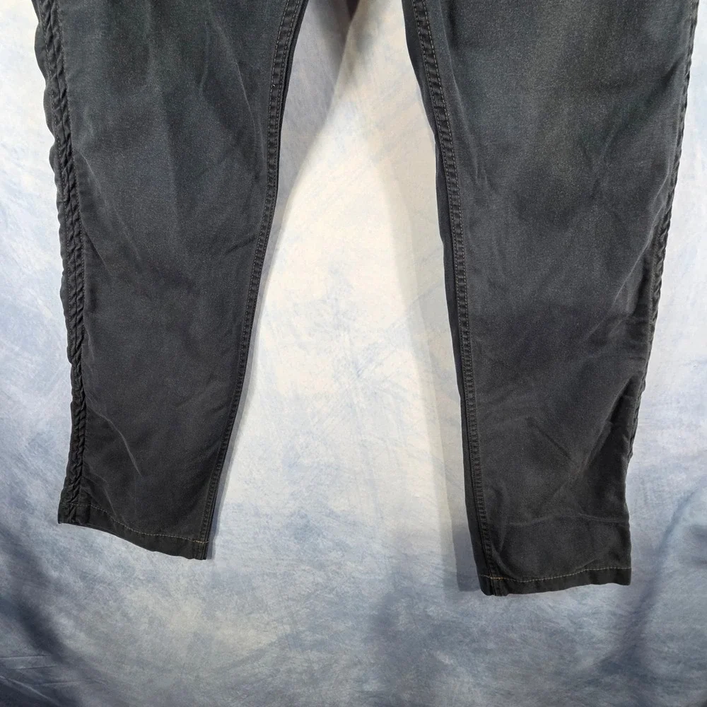Diesel Mens Ruched Side Seam Cotton Trousers Pants Faded Black Size 29 - Picture 3 of 9
